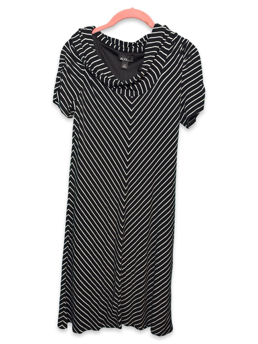 Alyx Black and White Striped Short-Sleeve Dress